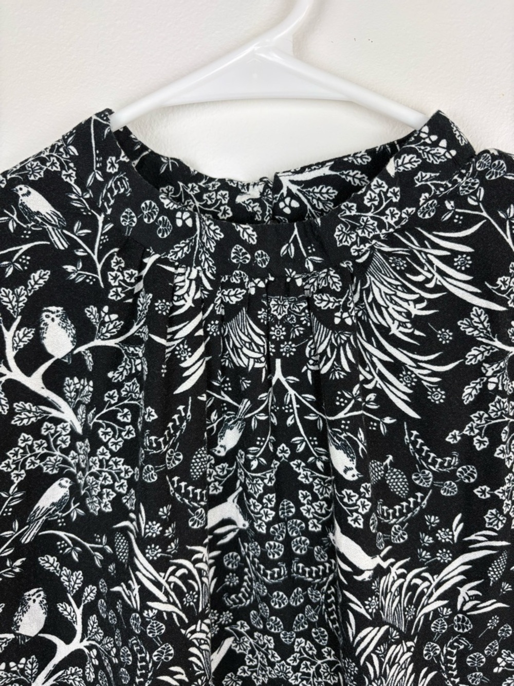 Old Navy Mini Dress Medium Cotton Blend Woodland Whimsical Black & White EUC